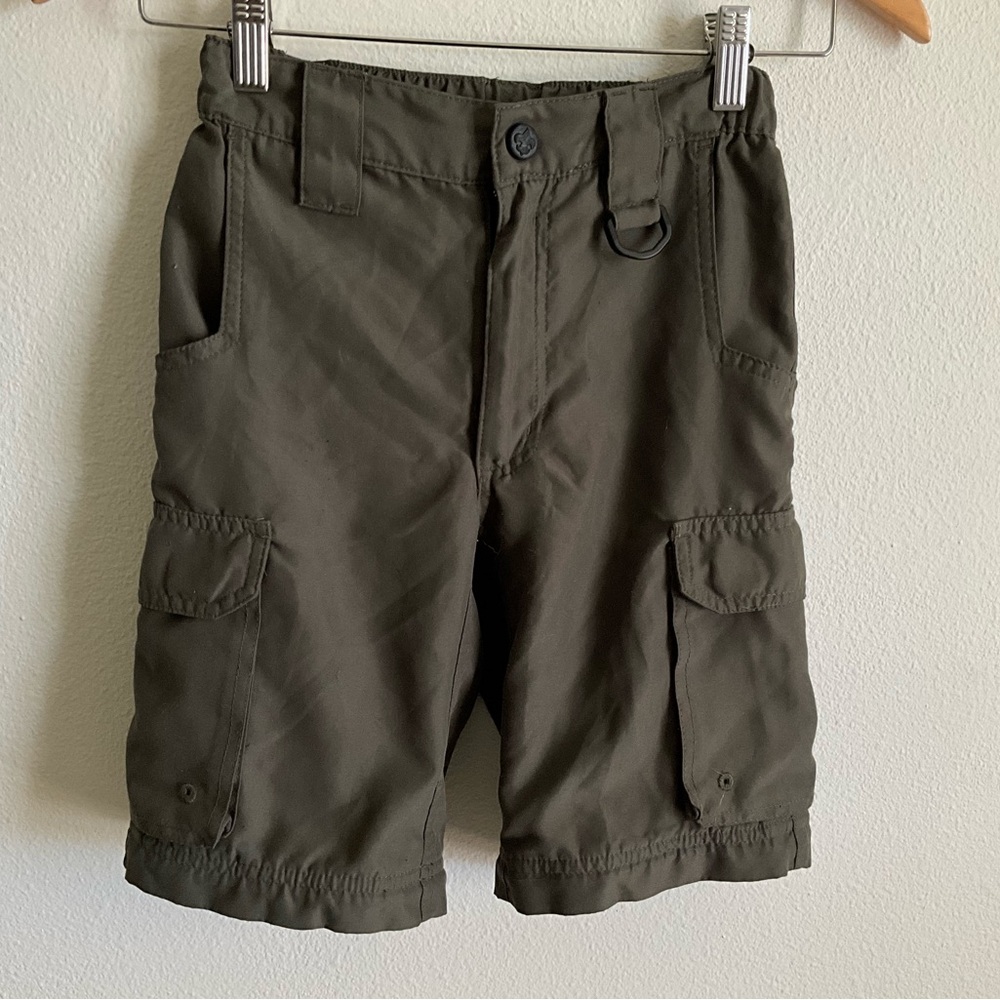 Kids Olive Green Cargo Shorts with Utility Pockets Boy Scouts of America shorts